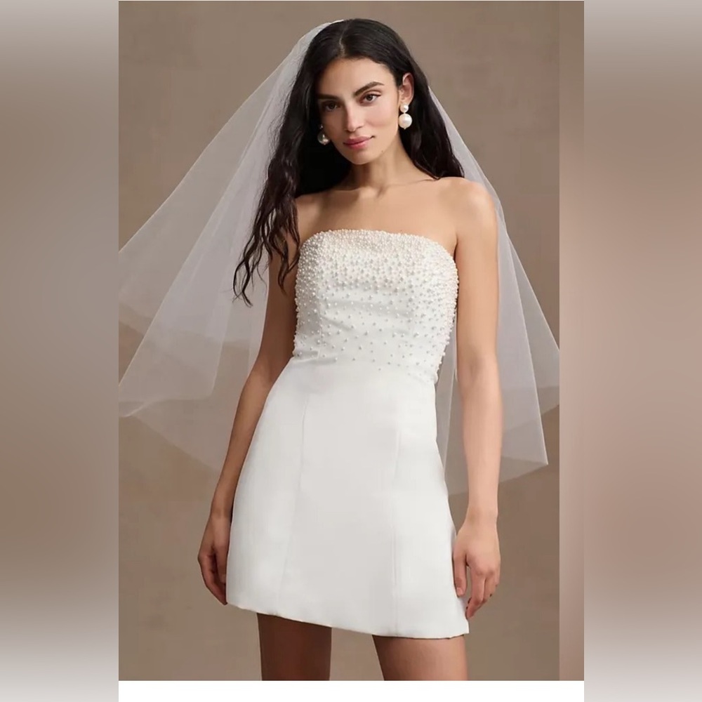 Sachin & Babi Adrianna strapless pearl embellished mini dress